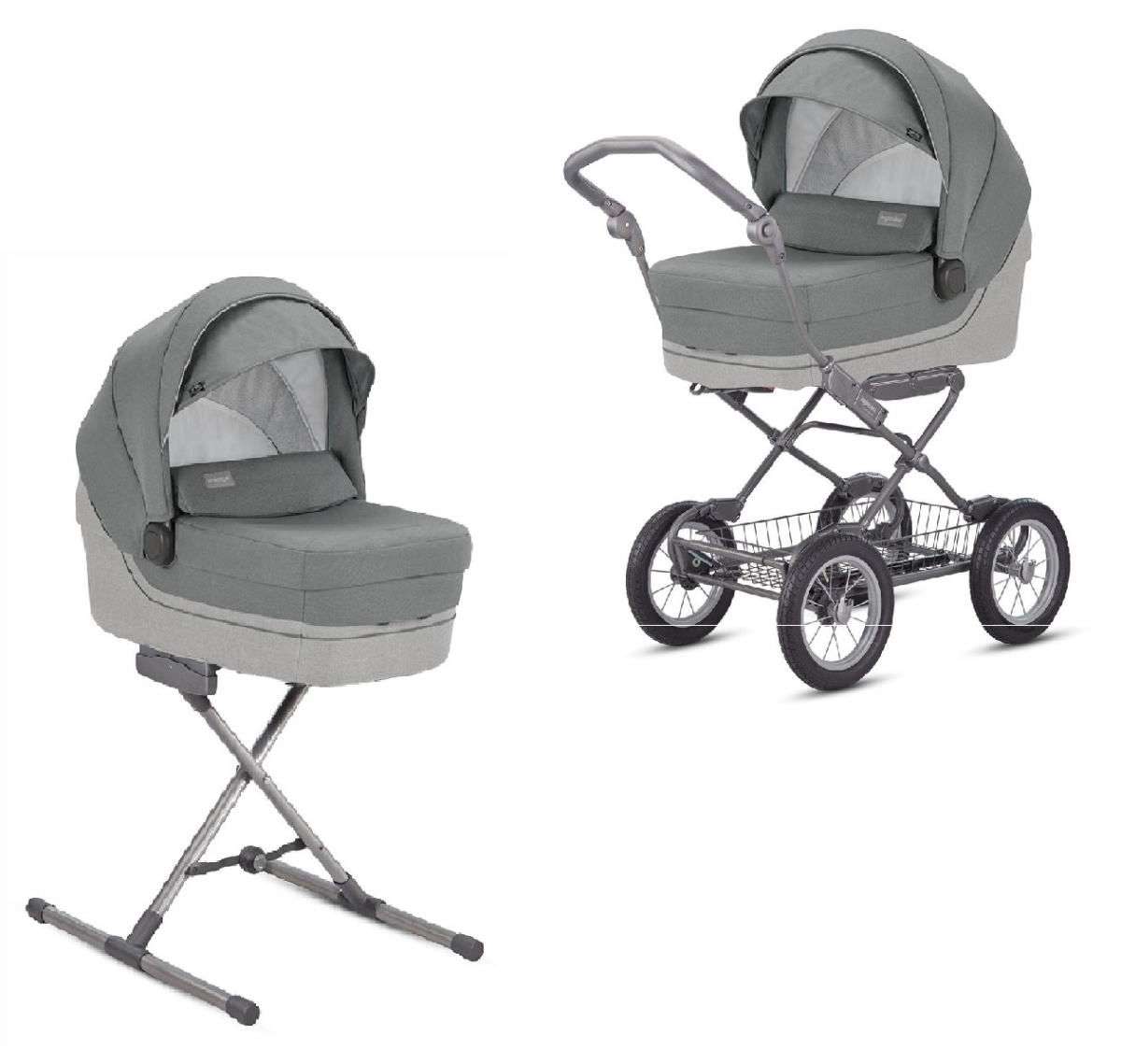 Коляска 2 в 1 Inglesina Sofia с подставкой под люльку Stand Up, Maui Grey