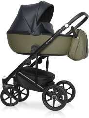 Коляска 3 в 1 Riko Basic Ozon 02 черно-зеленый
