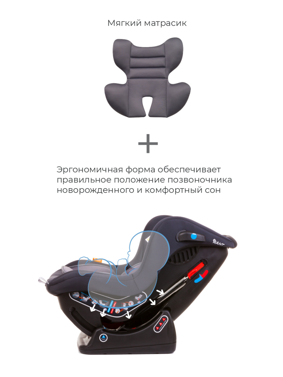 Автокресло Rant Pilot группа 0-1 (0-18 кг), цвет: лунный черный