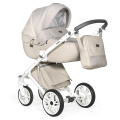 Коляска 2 в 1 Indigo PORTO - Po 03 (бежевая кожа+бежевый лен)