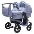 Коляска для двойни 2 в 1 Bart-Plast Fenix Duo Prime 04 голубой джинс