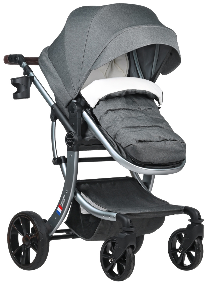 Коляска трансформер Farfello Aimile Original New Silver (Темно-серый NDS-2)