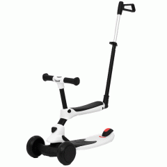 Беговел-самокат Rant Rider Plus со светящимися колесами белый