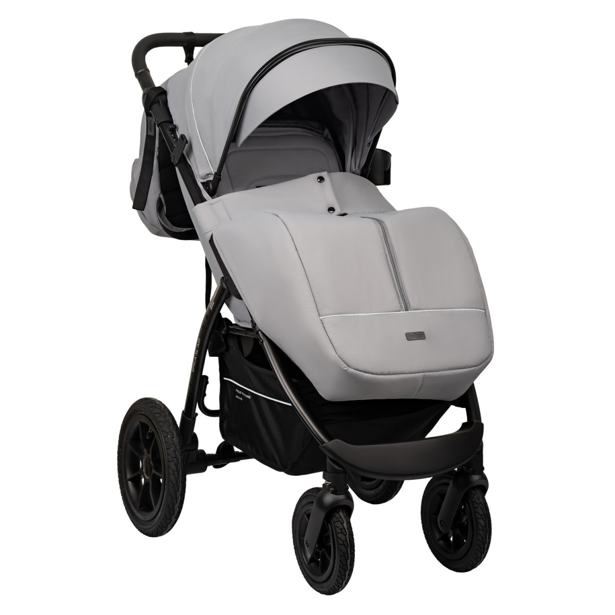 Коляска прогулочная Indigo EPICA XL AIR с сумкой светло-серый