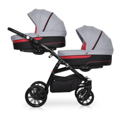 Коляска для двойни 2 в 1 Riko Team 01 красно-серый