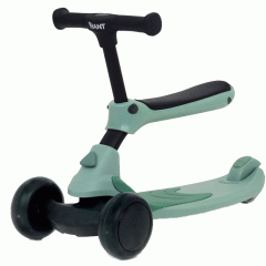 Беговел-самокат Rant Rider со светящимися колесами зеленый