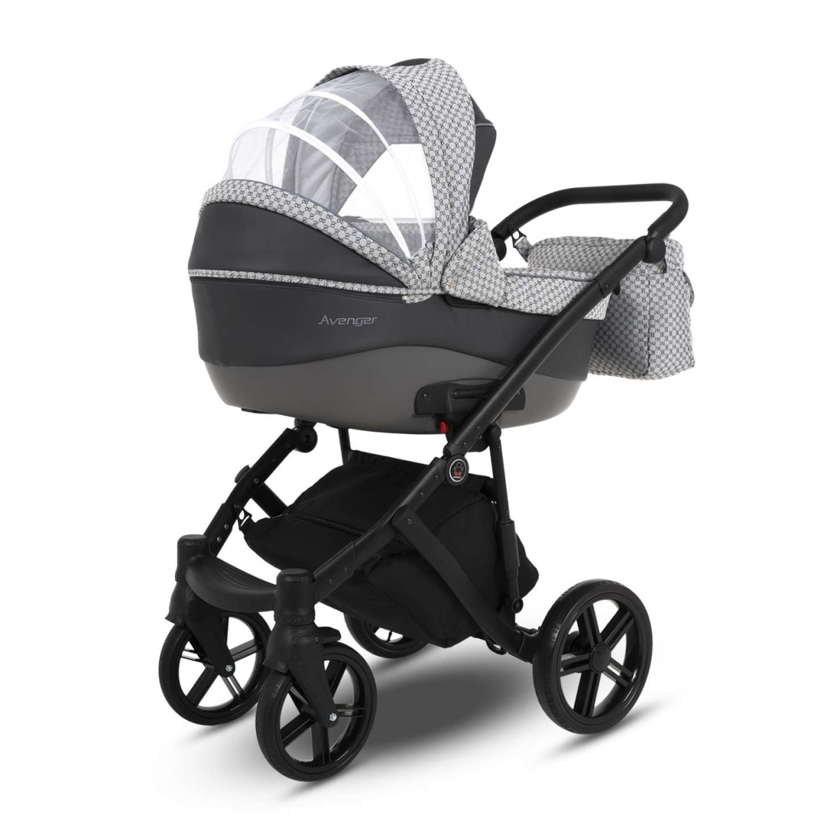 Коляска Camarelo Avenger 2 в 1 светло-серый жаккард/серая экокожа